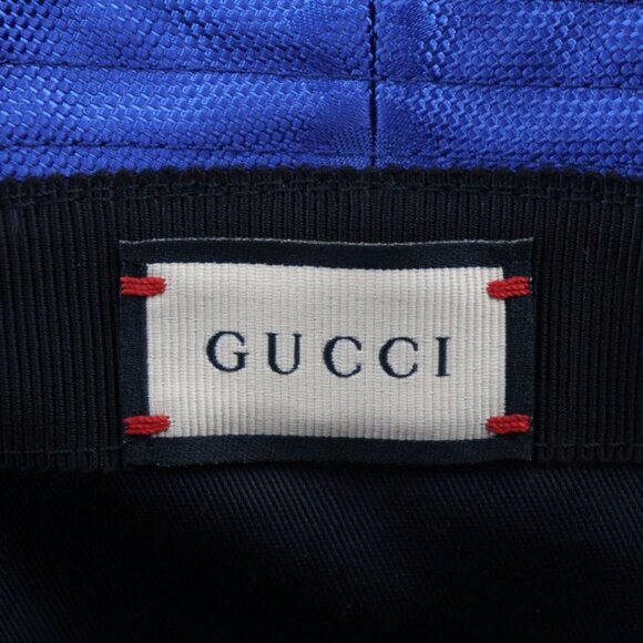 Gucci Bucket Hat GG Nylon Leather Blue Black Off the Grid Hat main image 4